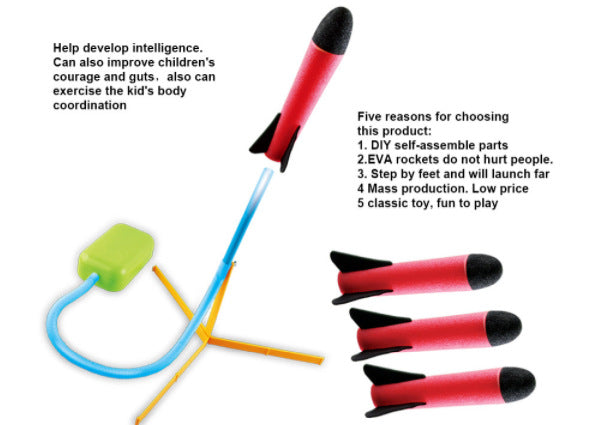 Foot Rocket Launcher Toy - Rocket Launch Up To 70 Feet