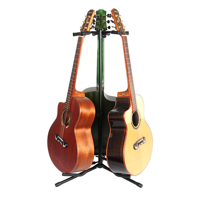 Guitar Stand - Tripod Adjustable Multiple Guitar Stand Holds 3 Acoustic & Classical & Electric Guitar & Electric Bass