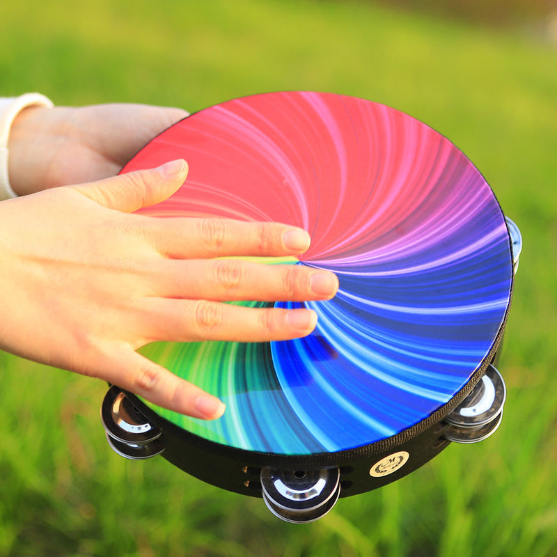 Tambourine Rainbow with Double Row 8 Inches