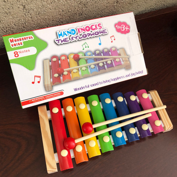 Children Hand Knocks The Xylophone