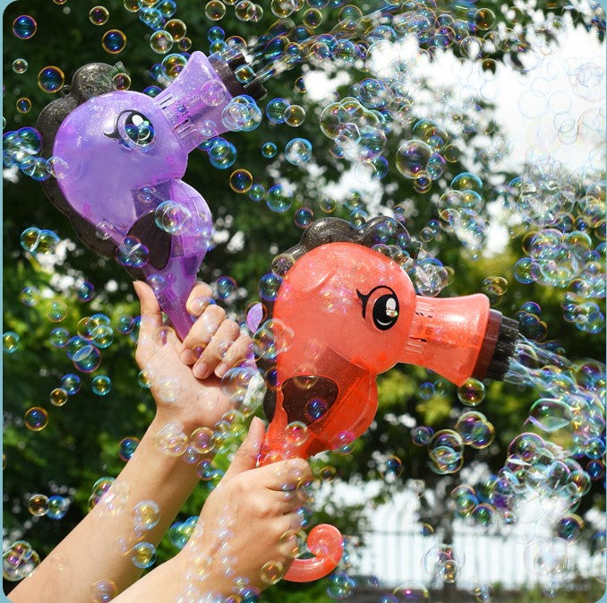 Hippocampus Cute 13 Hole Bubble Toy - With Light and Projection Function