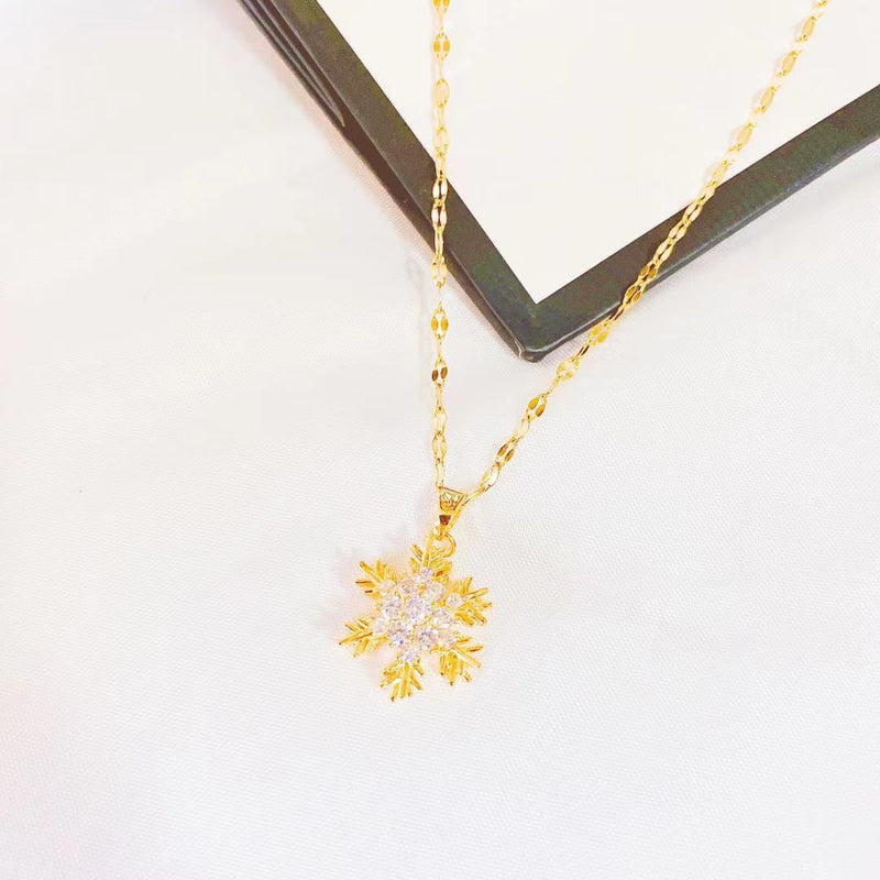 Necklace Spinning Snowflake for Women Girls Jewelry