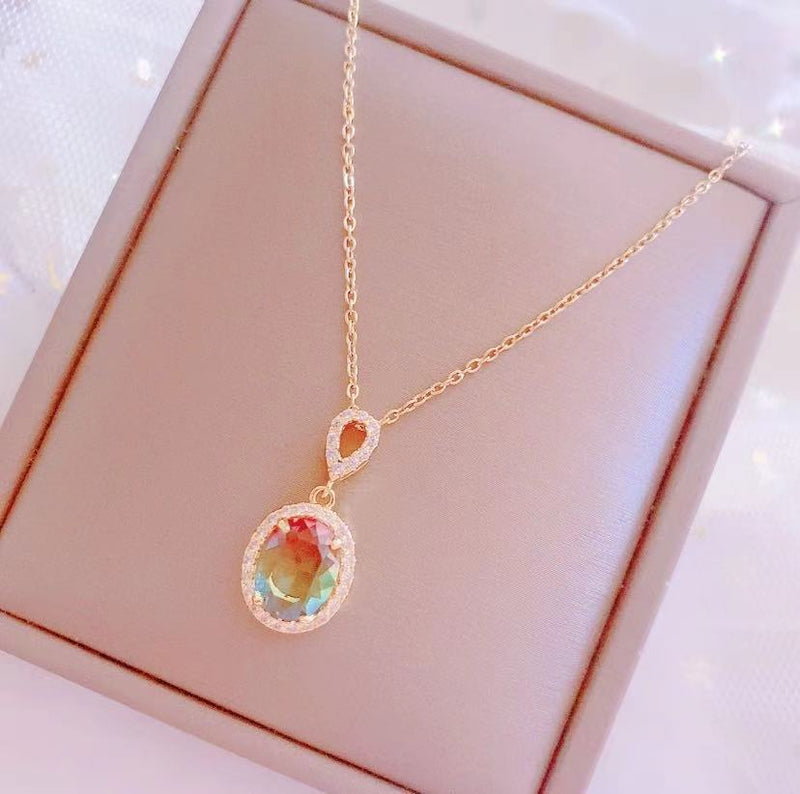 Necklace Colorful Stone for Women Girls Jewelry