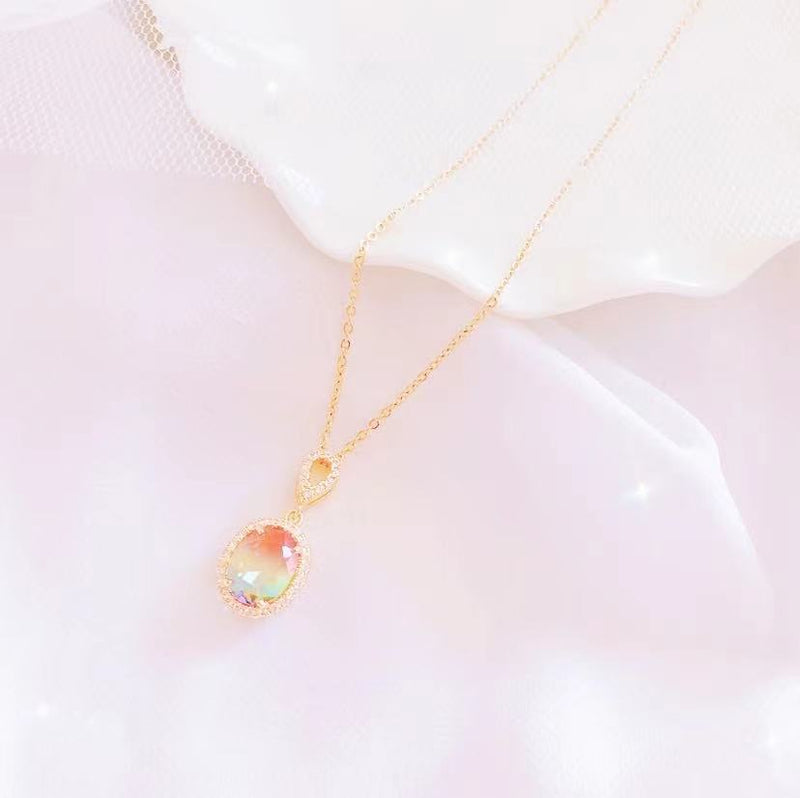 Necklace Colorful Stone for Women Girls Jewelry