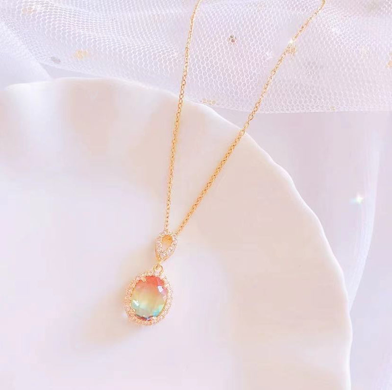 Necklace Colorful Stone for Women Girls Jewelry