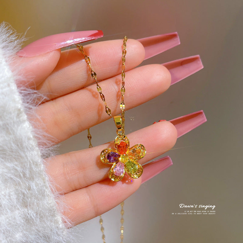 Necklace Colorful Blossoms for Women Girls Jewelry