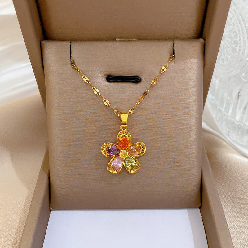 Necklace Colorful Blossoms for Women Girls Jewelry