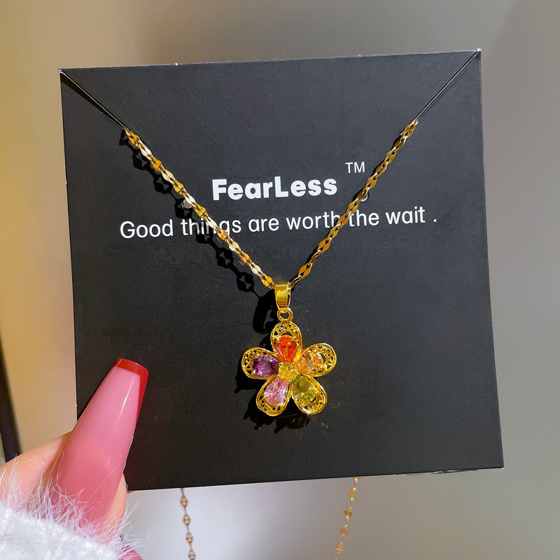 Necklace Colorful Blossoms for Women Girls Jewelry