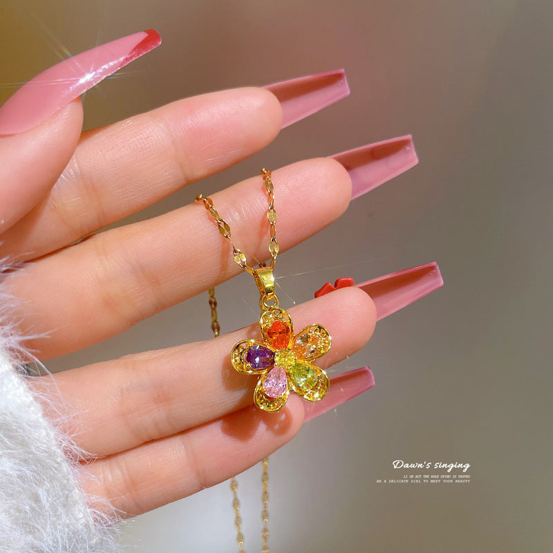 Necklace Colorful Blossoms for Women Girls Jewelry