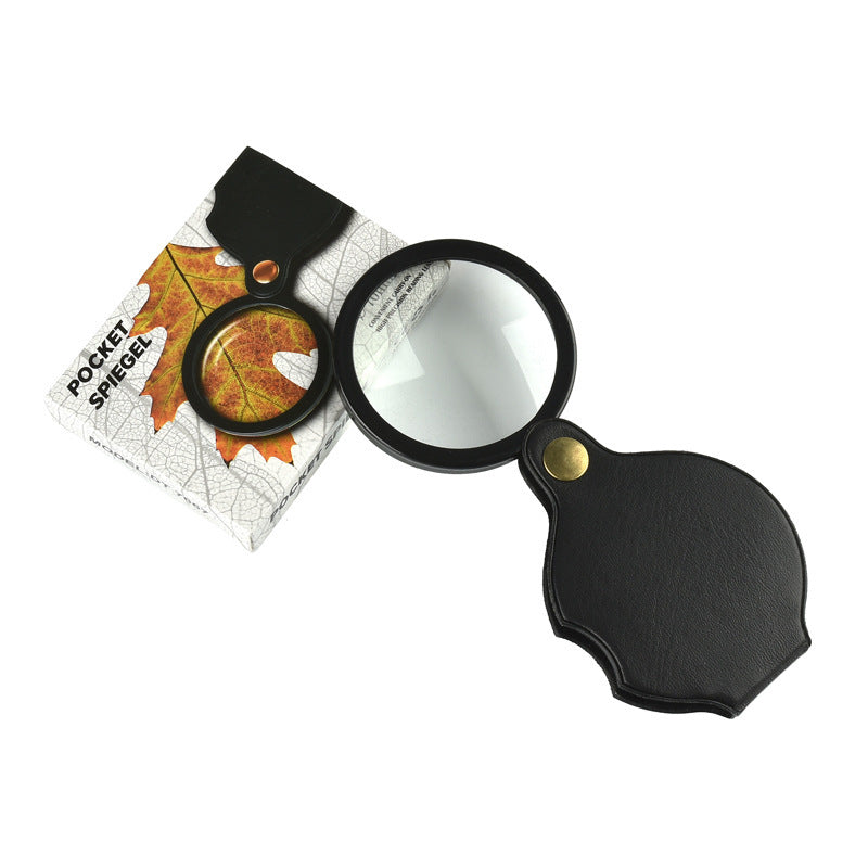 10 Times Magnification 70MM Folding Leather Case Magnifying Glass