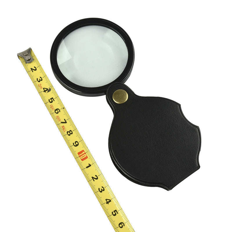 10 Times Magnification 70MM Folding Leather Case Magnifying Glass