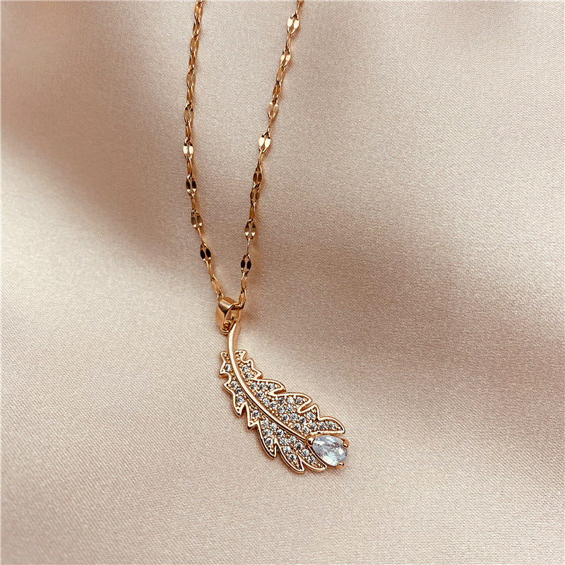 Necklace Small Leaf for Women Girls Jewelry