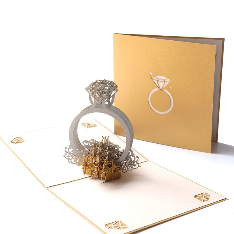 3D Pop Up Card Ring for Lovers