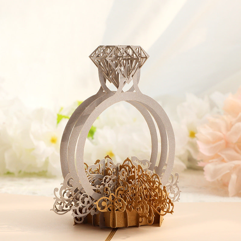 3D Pop Up Card Ring for Lovers