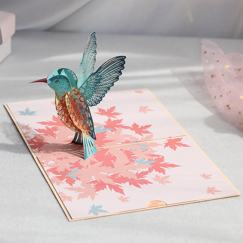 3D Pop Up Card Bird for Parents and Teachers and Friends and Lovers