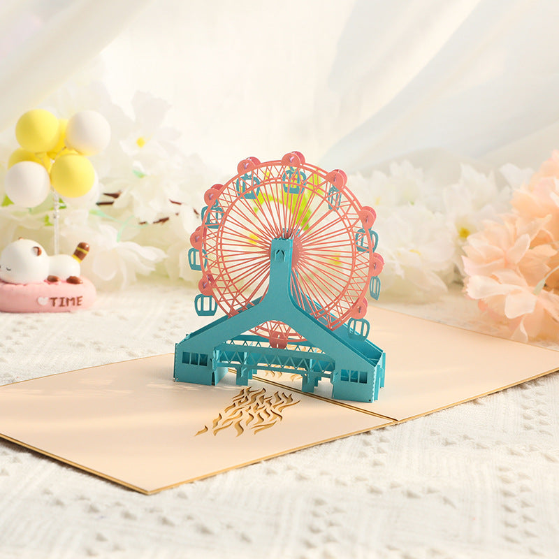 3D Pop Up Card Ferris Wheel for Parents and Friends and Lovers