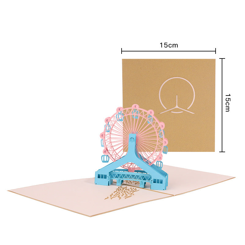 3D Pop Up Card Ferris Wheel for Parents and Friends and Lovers