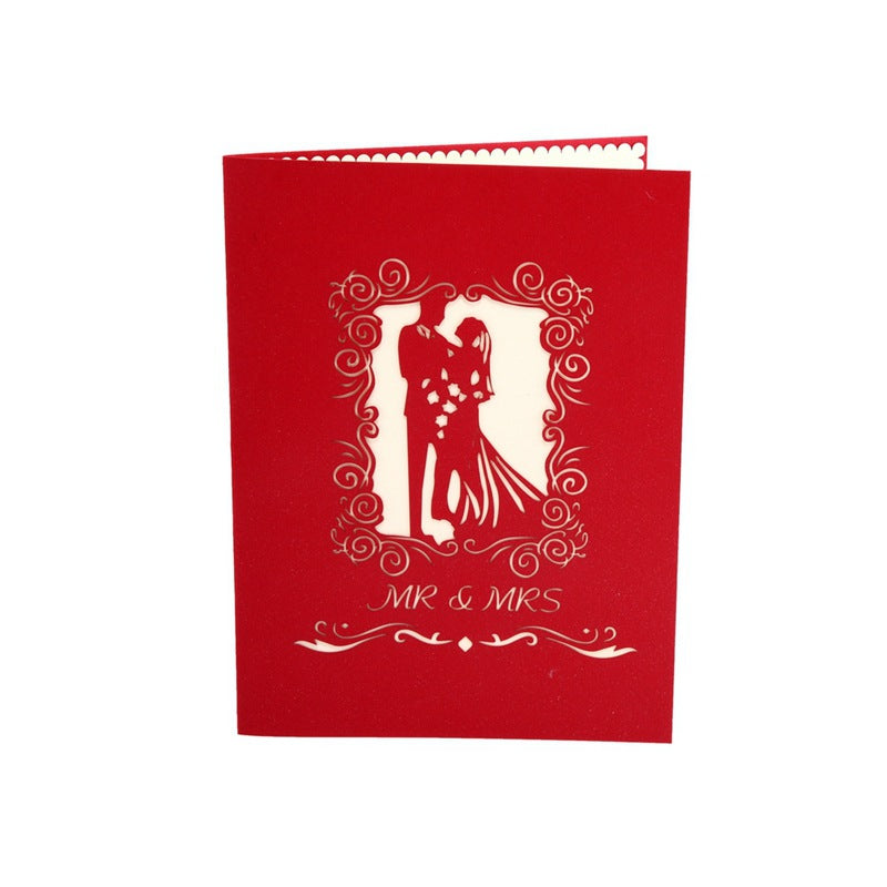 3D Pop Up Card Bride and Groom for Wedding Invitation