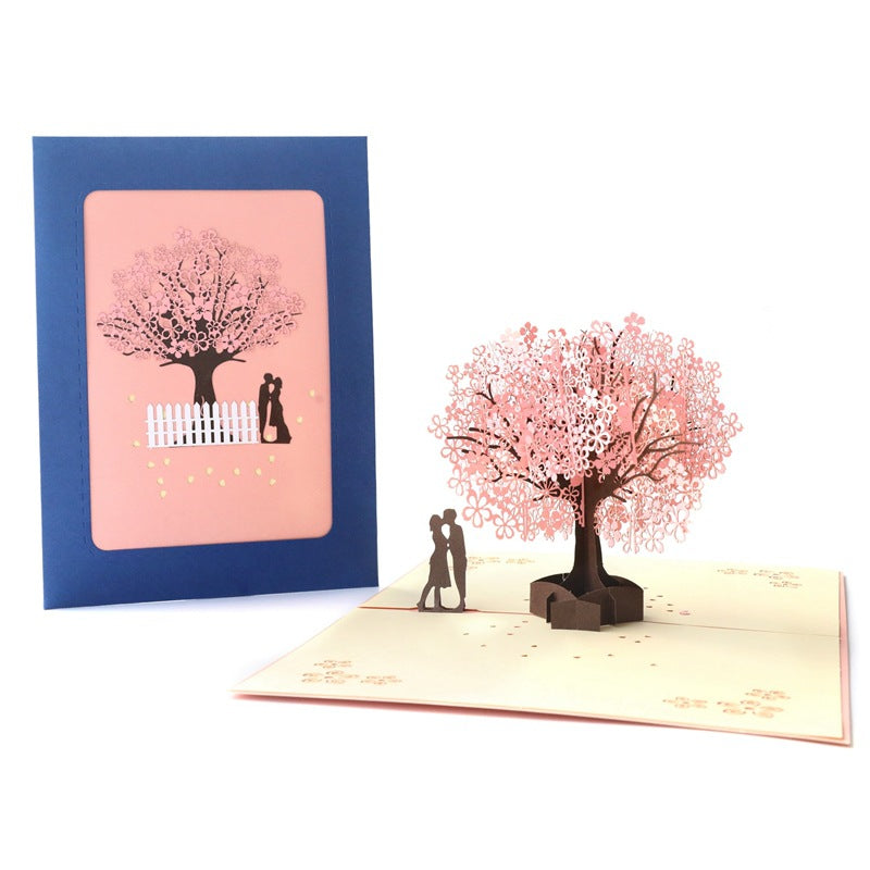 3D Pop Up Card Kiss Under the Tree for Lovers