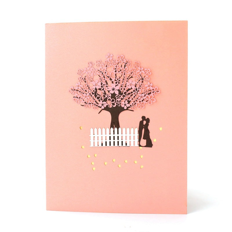 3D Pop Up Card Kiss Under the Tree for Lovers