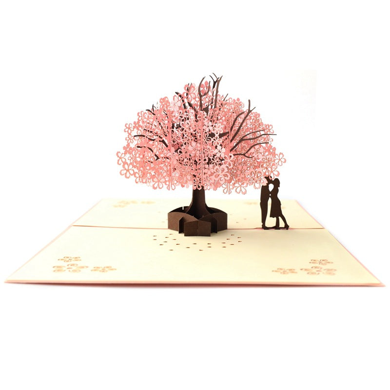 3D Pop Up Card Kiss Under the Tree for Lovers