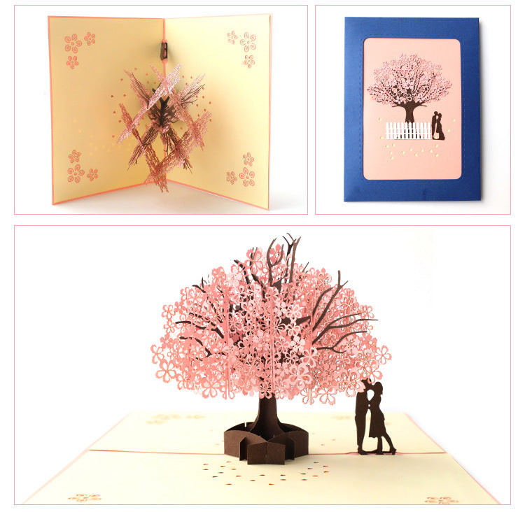 3D Pop Up Card Kiss Under the Tree for Lovers