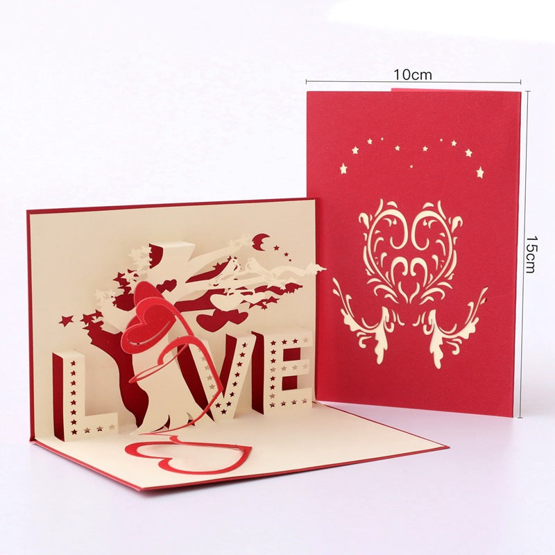 3D Pop Up Card Love for Lovers and Friends