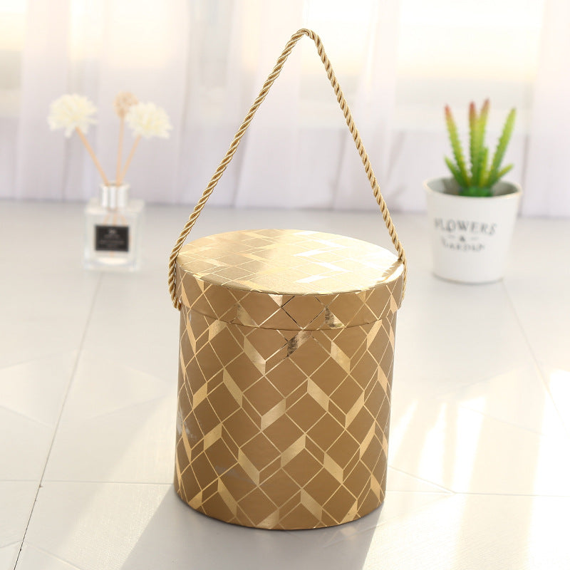 Gift Box - Barrel Gold Pattern Box One Piece for Wrapping Gifts