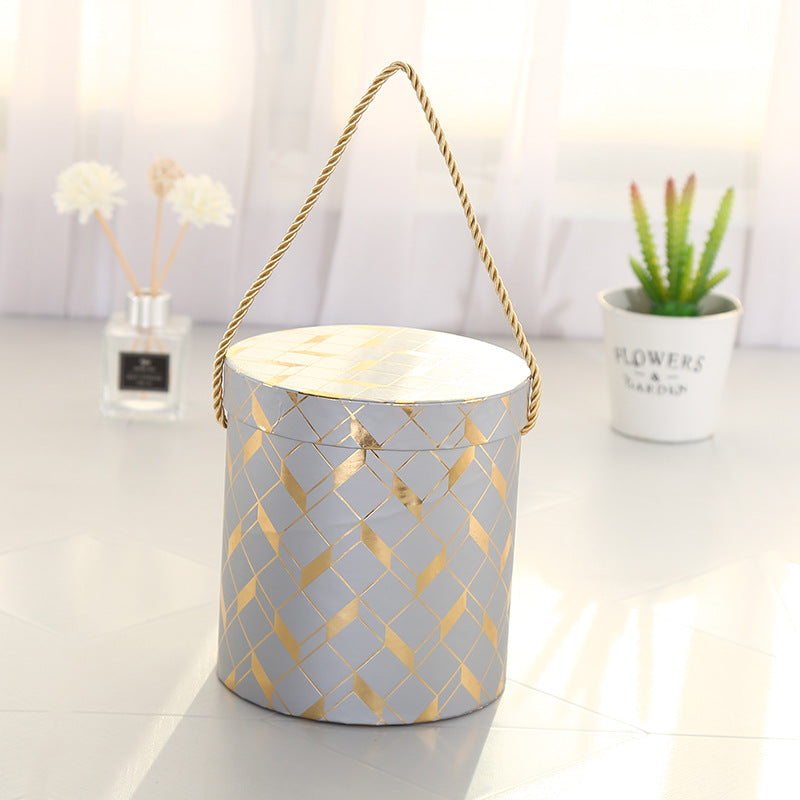 Gift Box - Barrel Gold Pattern Box One Piece for Wrapping Gifts