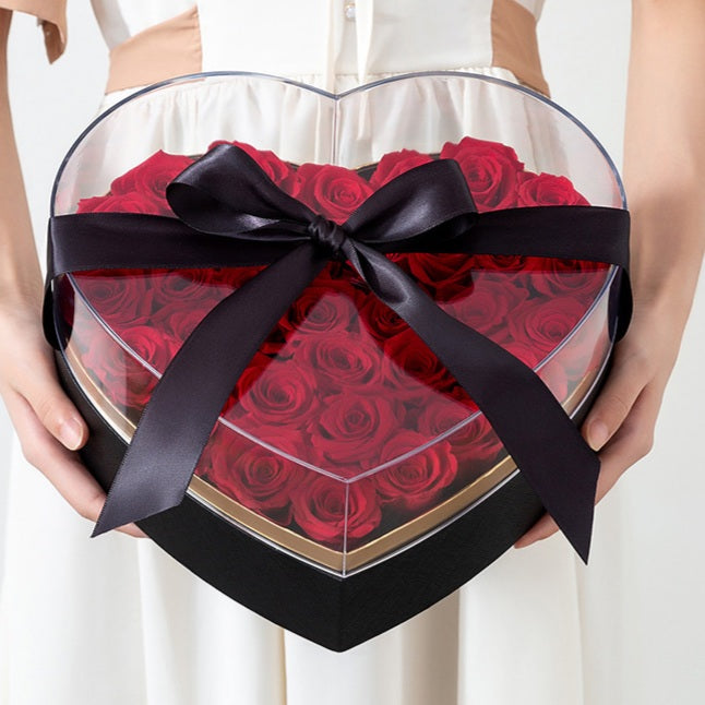 Gift Box - Transparent Acrylic Flower Box -  Heart Shape One Piece for Wrapping Gifts