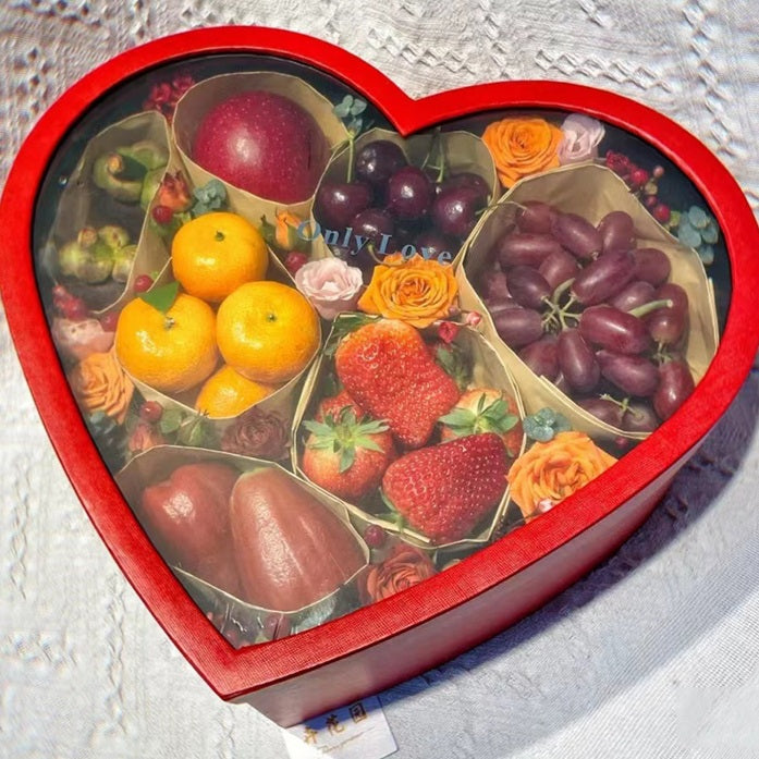 Gift Box - Phnom Penh Hollow Flower and Fruit Box -  Heart Shape One Piece for Wrapping Gifts