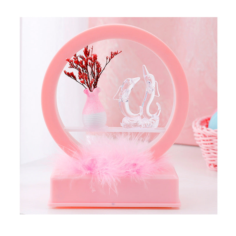 Swan and Small Vase Bedside Lamp - Night Light with Music - Gifts for Friends and Lovers