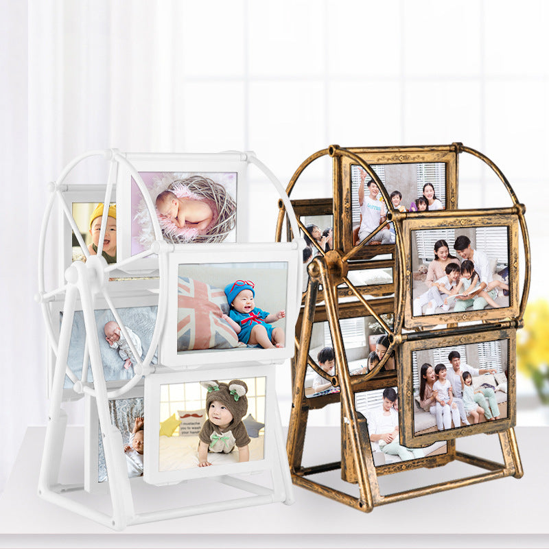 Family Photo Frames - DIY Ferris Wheel Rotatable Windmill Plastic Picture Frame - Decor Gift