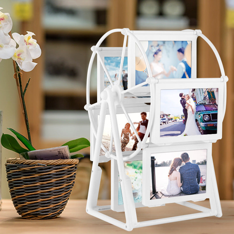 Family Photo Frames - DIY Ferris Wheel Rotatable Windmill Plastic Picture Frame - Decor Gift