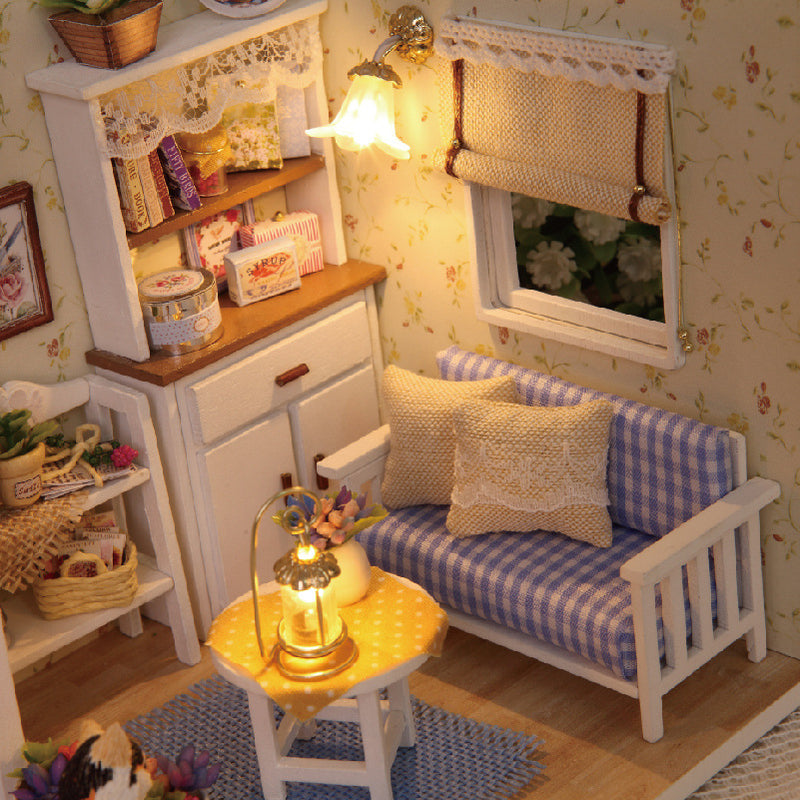 Dollhouse Miniature DIY House Kit Creative Room - Kitten Diary - with Furniture - Gifts for Friends and Lovers and Parents