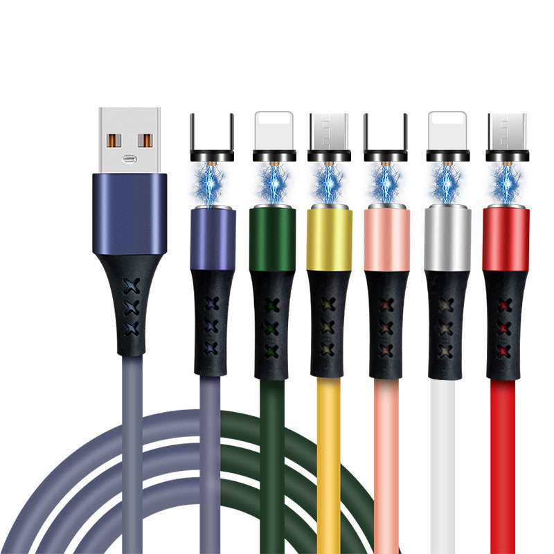 3 in 1 Magnetic Charging USB Data Cable - Single HeadFast Charging Cable - Strong Magnetic Blind Suction Charging  1 Meter