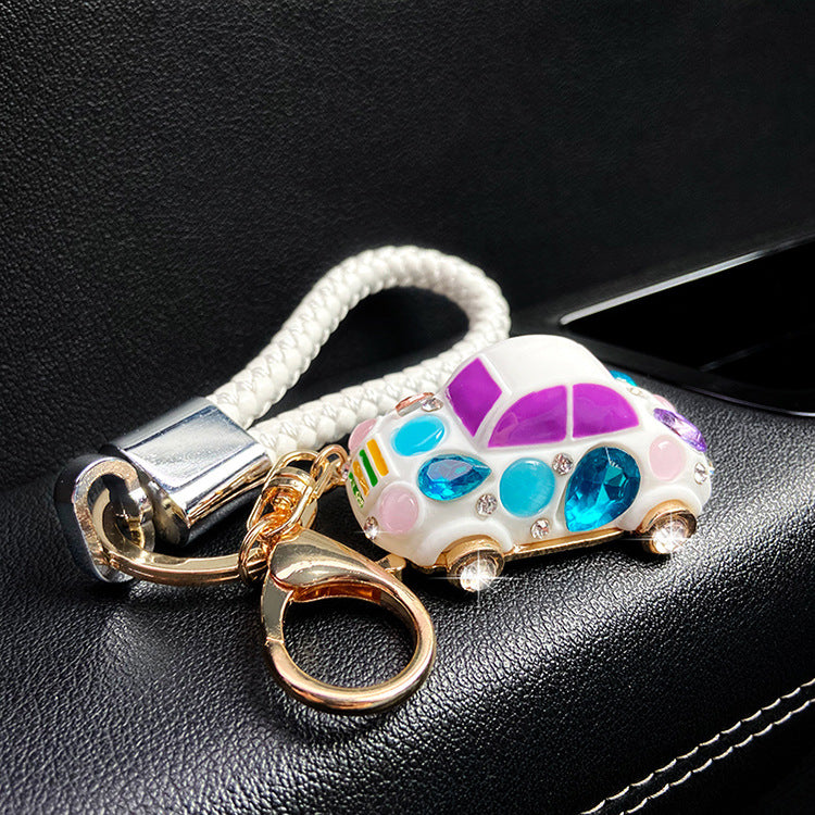 Creative Rhinestone Resin Car Model Keychain