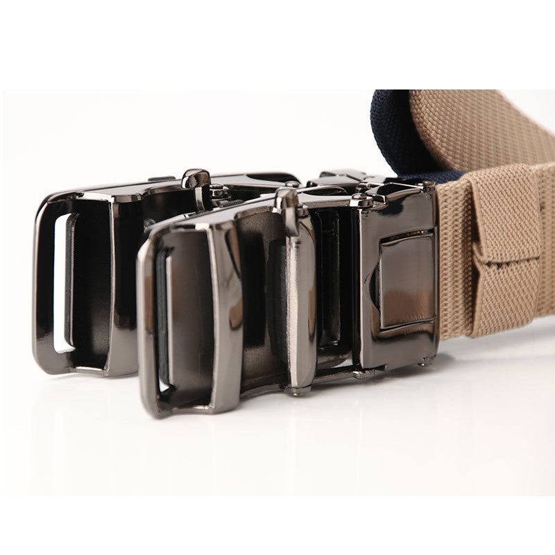 Nylon Belt - Casual Fashion -Toothless Alloy Automatic Buckle - Outdoor Quick Drying Belt - 125 cm * 3.5 cm - Green