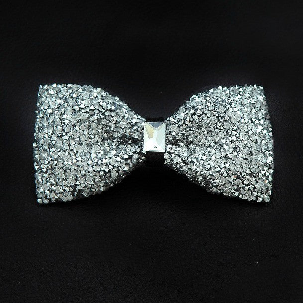 Bow Tie with Gift Box - Gypsophila Rhinestone - Wedding - Diamond-encrusted - Fashion Exquisite - Silver