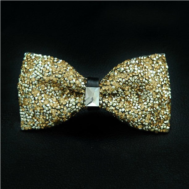 Bow Tie with Gift Box - Gypsophila Rhinestone - Wedding - Diamond-encrusted - Fashion Exquisite - Glod