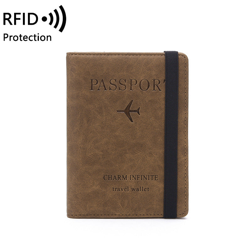 RFID Passport Holder - Simple Fashion Multifunctional Document Bag - Ultra-thin Leather Case Passport Holder for Travel Abroad