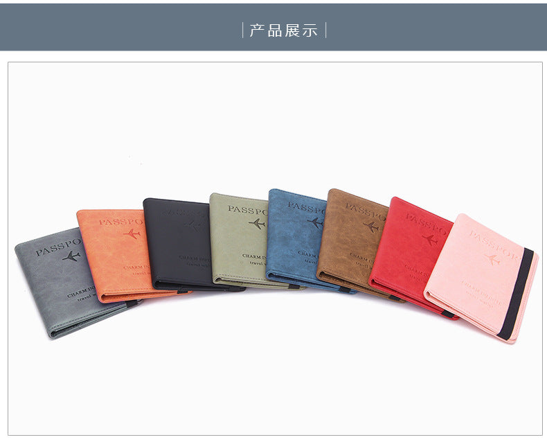 RFID Passport Holder - Simple Fashion Multifunctional Document Bag - Ultra-thin Leather Case Passport Holder for Travel Abroad