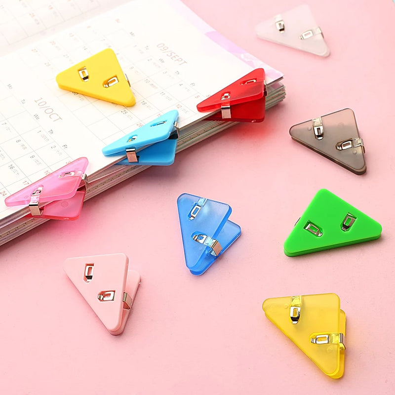 1 PC Mini Corner Clips Set Bookmark Transparent & Solid Colorful - Page Holder Paper Clip Clamp File Index Photo Office School