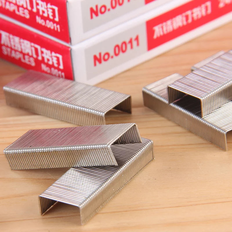 1 Box Stainless Staples - 12 mm x 6 mm 24/6 Stapler Silver Color - Home Office School Study Test Paper Binding Tools