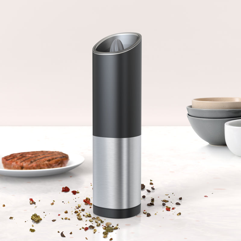 Electric Grinder - Gravity Sensing Mini Smart Salt and Pepper Grinder - Stainless Steel