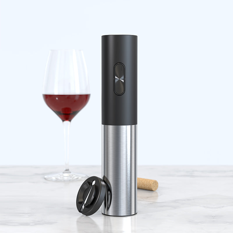 Electric Wine - Automatic Single Button Action - Battery Operated - Fast Corkscrew Remover - Perfect for Restaurant - Hotel Party and Home Use - Electric Wine Opener is Stainless Steel