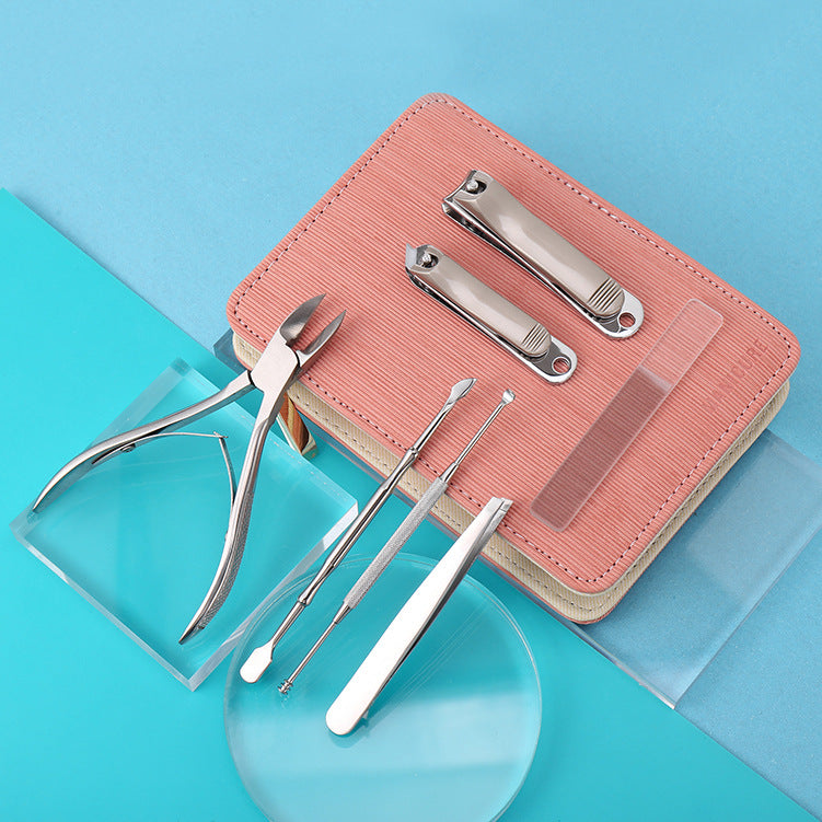 7-Piece Manicure Set - Nail Clippers Stainless Steel Manicure Kit - Portable Travel Grooming Kit