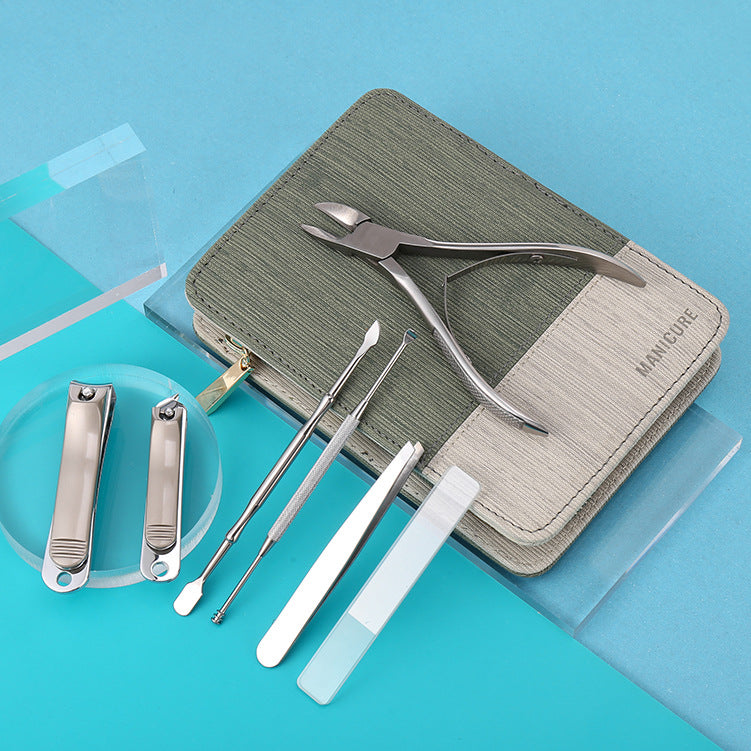 7-Piece Manicure Set - Nail Clippers Stainless Steel Manicure Kit - Portable Travel Grooming Kit