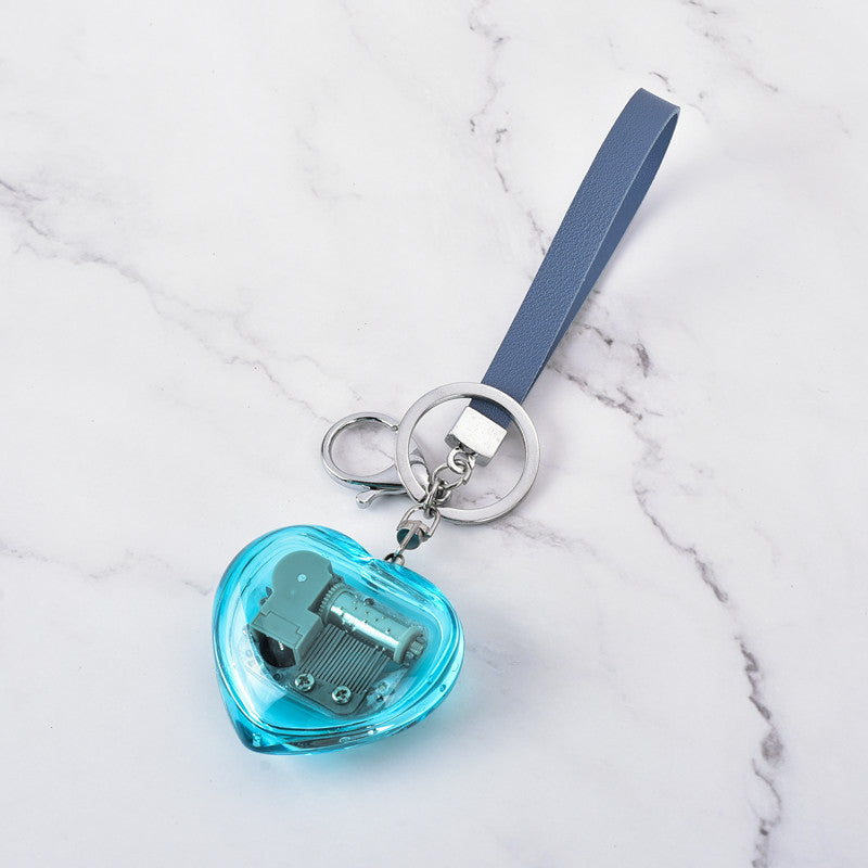 Korean Version Creative Gift Heart Pendant Music Box - Mini Acrylic Keychain