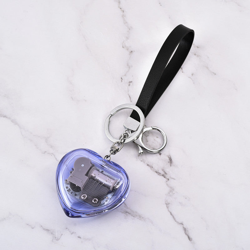 Korean Version Creative Gift Heart Pendant Music Box - Mini Acrylic Keychain